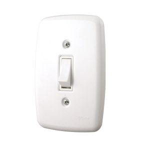 Interruptor 1 Tecla Simples de Embutir  Branca Com Placa