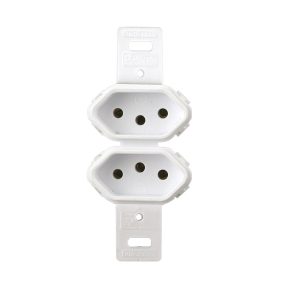 Tomada 2 de Embutir Branca Sem Placa 20a 250V