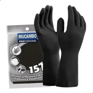 Luva Latex Preta Anti Derrapante  M