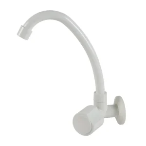 Torneira Giratoria Coz. Parede C/ Alto W40 1/2 ABS White 1/4 VT