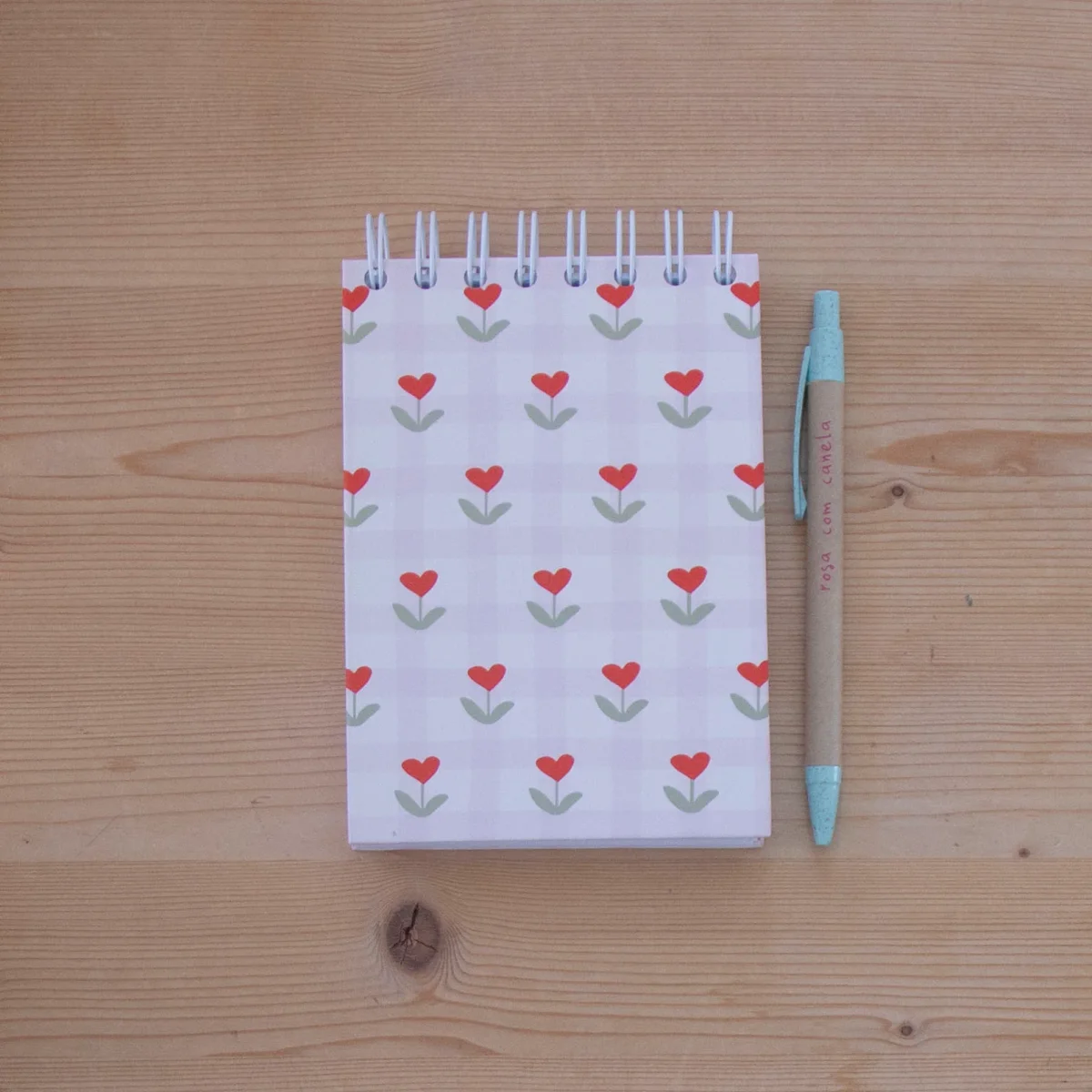 Caderno A6 Argolas Topo (LISO) FLOWERS HEARTS - Image 2
